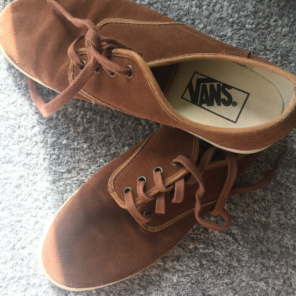 Vans suede brown shoes size men 7 women 8.5